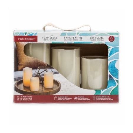 Rimports 3PK CRM Pillar Candles ENBWT13420MX